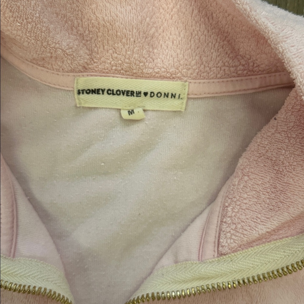 Stoney Clover Lane x Donni Watermelon Pink Terry Half Zip - Picture 3 of 3
